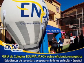 Feria de ingles del Colegio Bolivia Japón sobre eficiencia energética