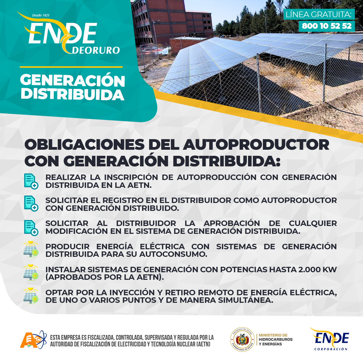 Obligaciones del Autoproductor con Generación Distribuida: