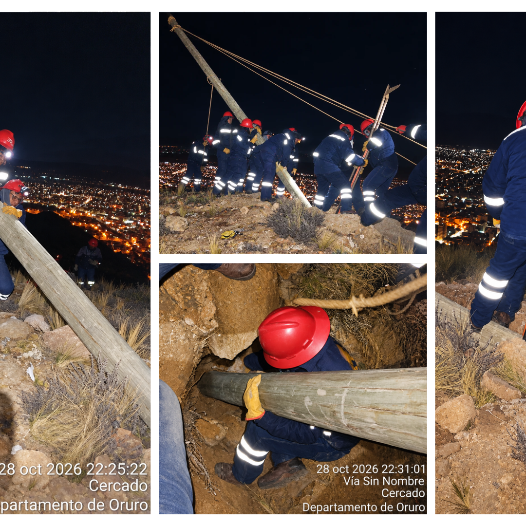 Atención a emergencias eléctricas ocasionadas por fuertes vientos y lluvias en Oruro