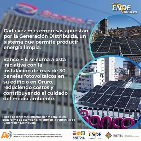MÁS EMPRESAS EN ORURO APUESTAN  POR LA GENERACIÓN DISTRIBUIDA