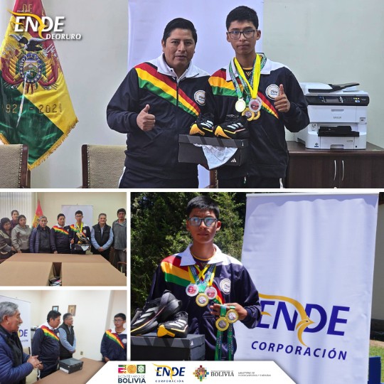 ENDE Corporación, apoya al atleta orureño Boris “Pozo Enrique Pozi Lobaton” con la entrega de zapati