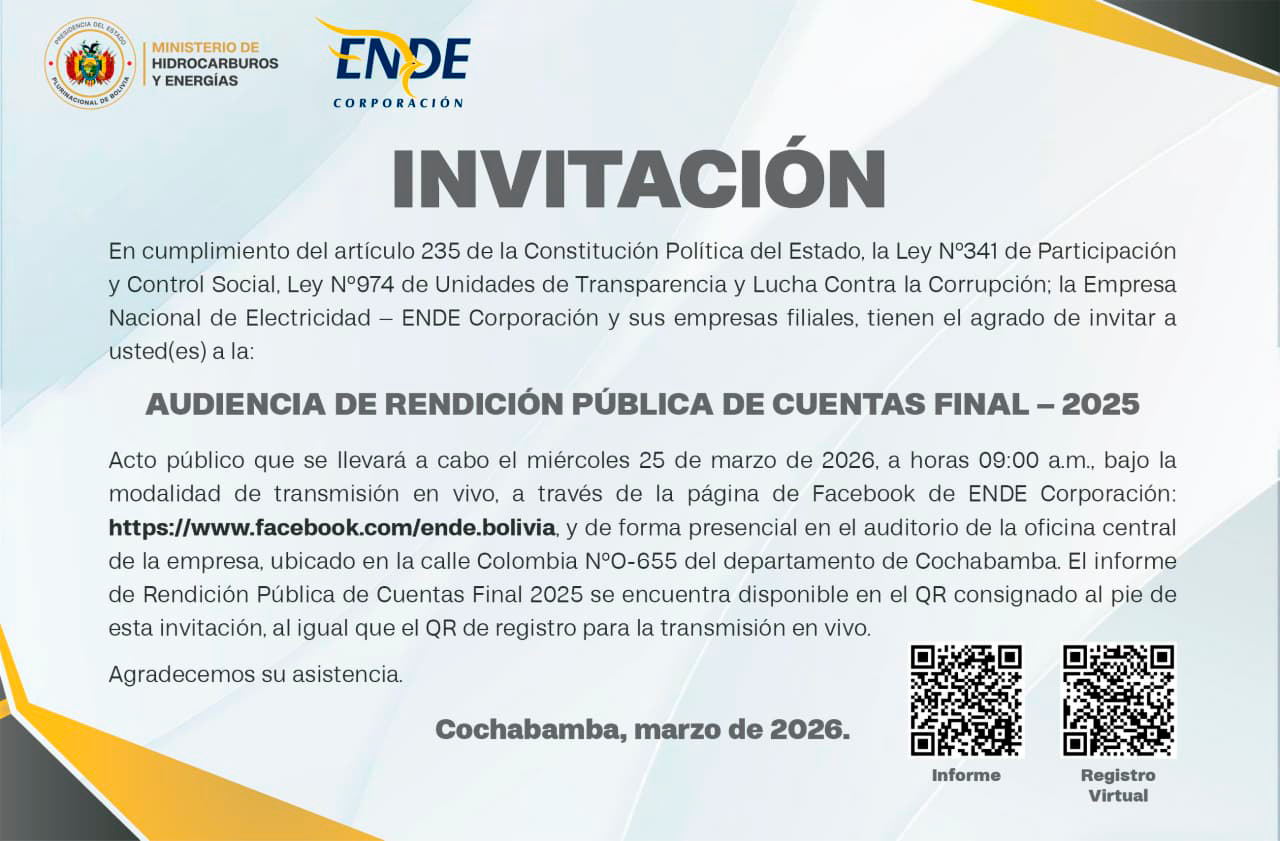 Invitación a la Audiencia de Rendición Pública de Cuentas Final - 2025
