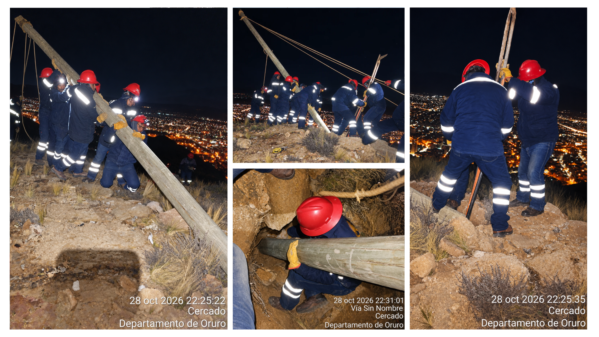 Atención a emergencias eléctricas ocasionadas por fuertes vientos y lluvias en Oruro